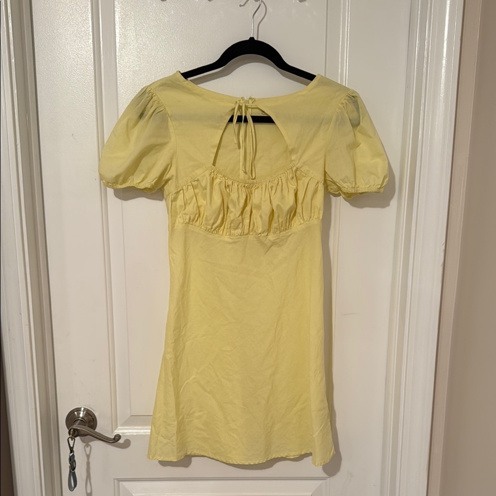 Urban Outfitters Yellow Puff Sleeve Dress